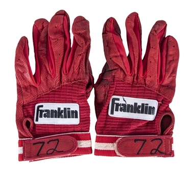 1981-1993 Carlton Fisk Game Used Franklin Chicago White Sox Batting Gloves (MEARS)
